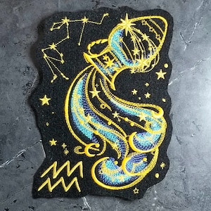 Aquarius- the Water Bearer- Zodiac Constellation Iron On Embroidery Patch MTCoffinz - Choose Size
