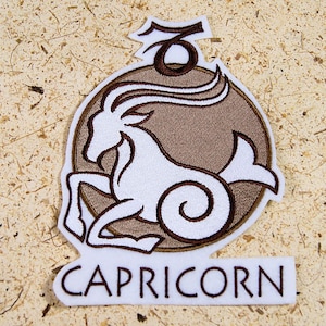 Capricorn- the Sea Goat- Zodiac Iron On Embroidery Patch MTCoffinz - Choose Size