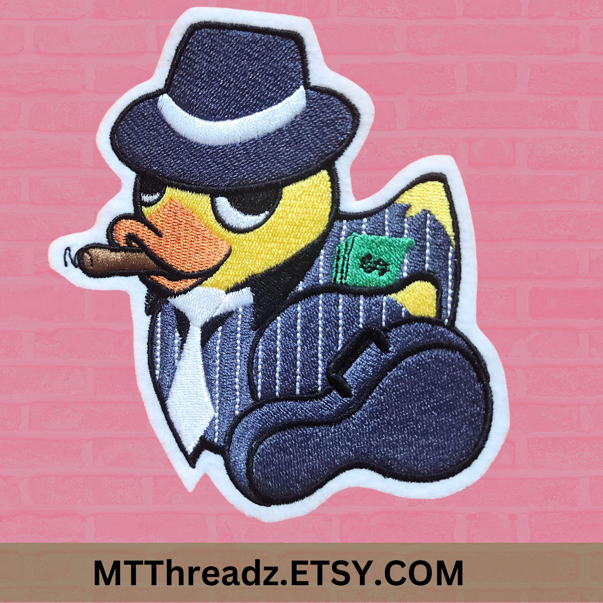 Gangster Duck Patch Retro Mafia Duck Rubber Duckie Iron on Embroidery ...