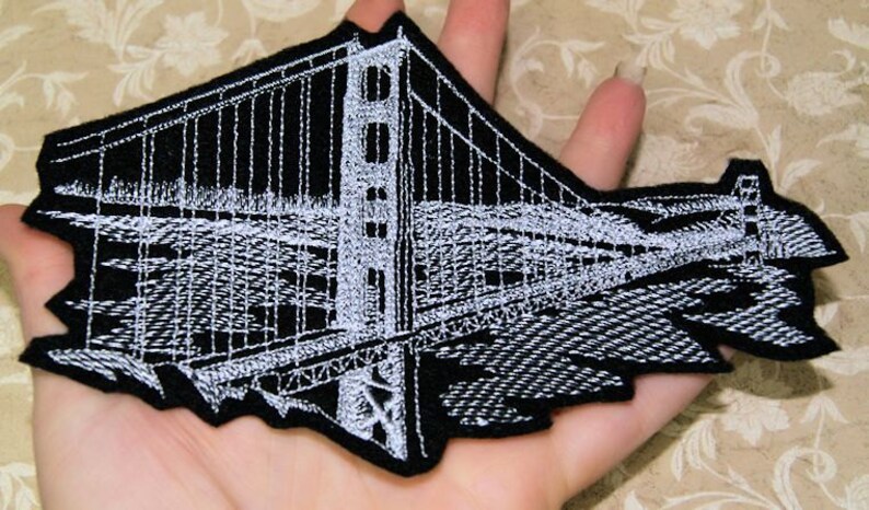 Golden Gate Bridge San Francisco Iron On Embroidery Patch MTCoffinz image 2