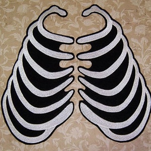 ぬか漬け様用　Y's C/Ry Rib Patch Ribcage Skeleton Bones Iron on Embroidery Patch Mtcoffinz
