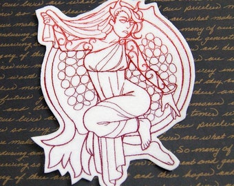 Persephone Greek Goddess Iron On Embroidery Patch MTCoffinz - - Choose Size / Color