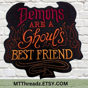 Sample SALE Demons Are A Ghoul's Best Friend embroidered patch Goth Iron on Patch Gothic Humor - Ready to Ship LAST ONE