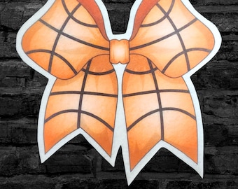 Basketball Bow Patch Sports Patch Basketball Mom Bow Patch Hoops Sportsball  Iron On Fabric Patch Black and Orange - Choose Size