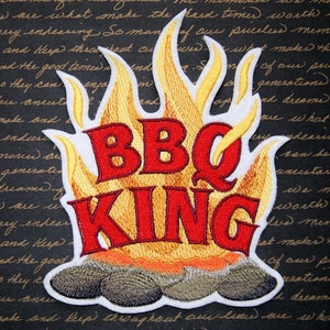 BBQ King Iron On Embroidery Patch MTCoffinz Choose Size / Color image 4