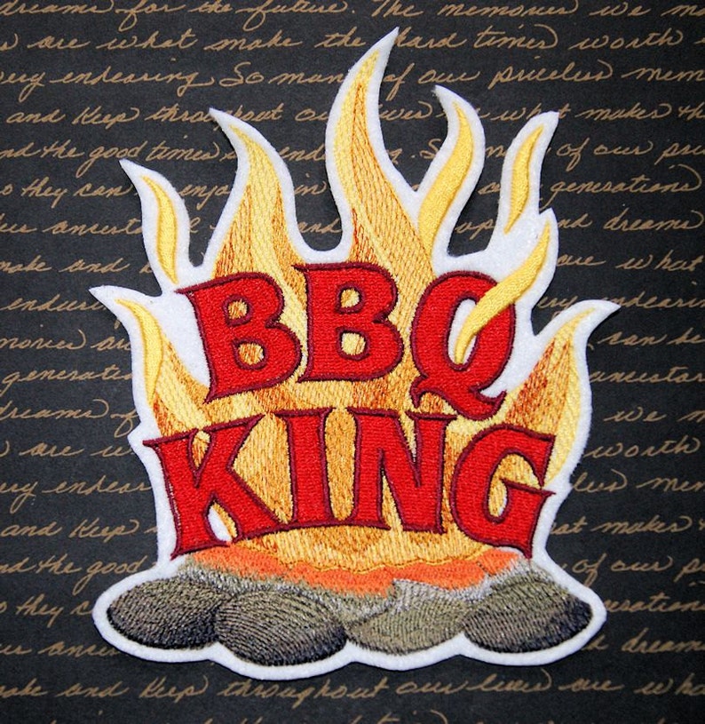 BBQ King Iron On Embroidery Patch MTCoffinz Choose Size / Color image 4