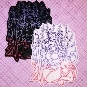 Freya Norse Goddess Iron On Embroidery Patch MTCoffinz - - Choose Size / Color