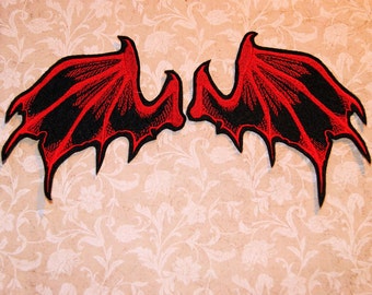 Leather Fabric Demon Bat Wings Padded Appliques Hair Clip Decoration Patch Leather Fabric Demon Bat Wings Padded Appliques Hair Clip Decoration Patch