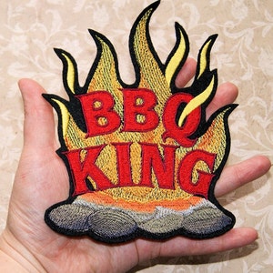 BBQ King Iron On Embroidery Patch MTCoffinz Choose Size / Color image 2