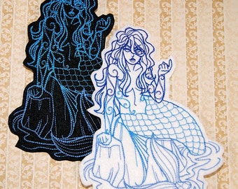 Siren Greek Mythology Iron On Embroidery Patch MTCoffinz - - Choose Size / Color