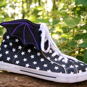 Bat Wing Embroidered Shoe Wings - MTCoffinz - Choose color