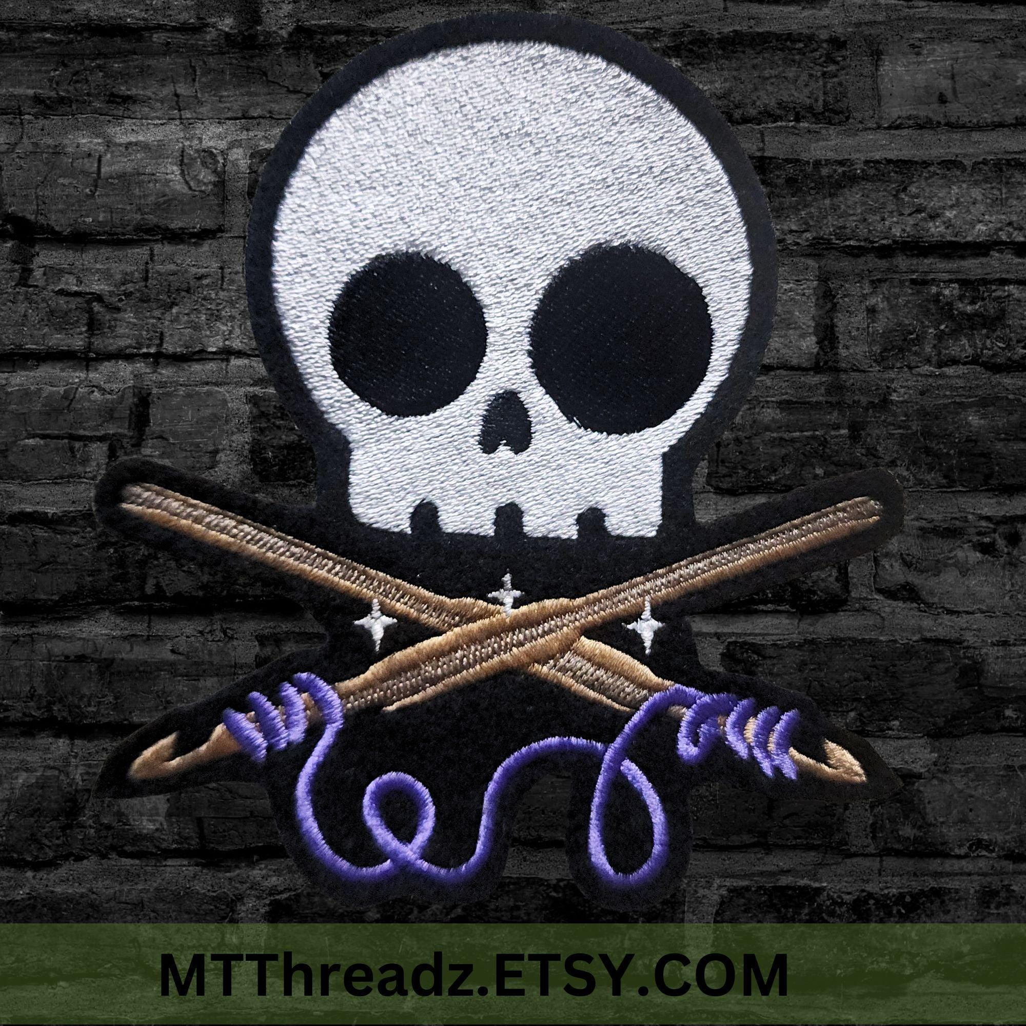 Crochet Patch Crafty Crochet Skull and Crossbones Gift for Crafter