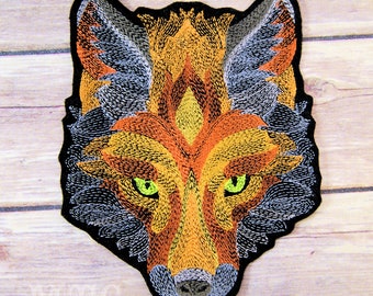 Fox Patch Mirage Golden Fox Iron On Embroidery Patch - Choose Size