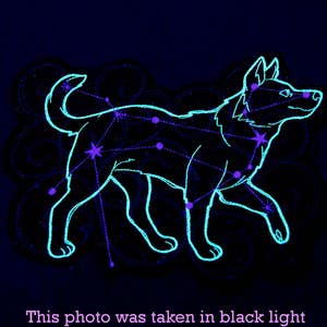 Canis Major- Stellar Constellation Glow in the Dark -  Iron On Embroidery Patch MTCoffinz - Choose Size