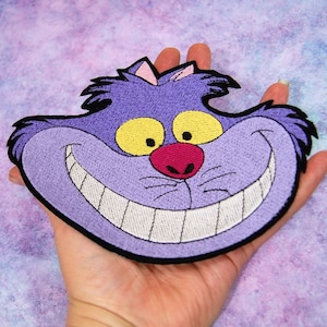 Retro Cheshire Cat Face Iron on Embroidery Patch Mtcoffinz - Etsy