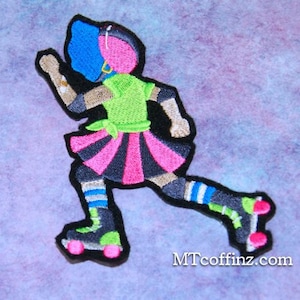 Roller Derby Girl Sun Bonnet Sue Iron On Embroidery Patch MTCoffinz