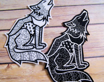 Wolf Patch Wolf Embroidery Black Wolf Patch White Wolf Iron On Embroidery Patch