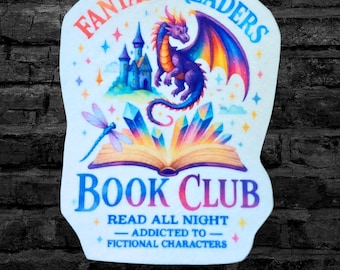 Dragon Book Club Patch Fantasy Readers Book Lovers Iron On Fabric Patch  - Choose Size