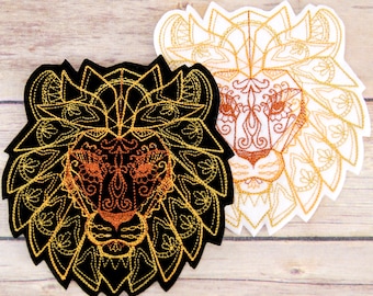 Mendhika Lion Iron On Embroidery Patch MTCoffinz - - Choose Color / Size