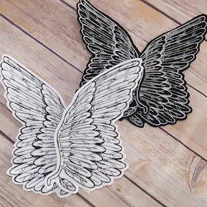 Light as a Feather Wings Iron On Embroidery Patch MTCoffinz - Choose Color / Size