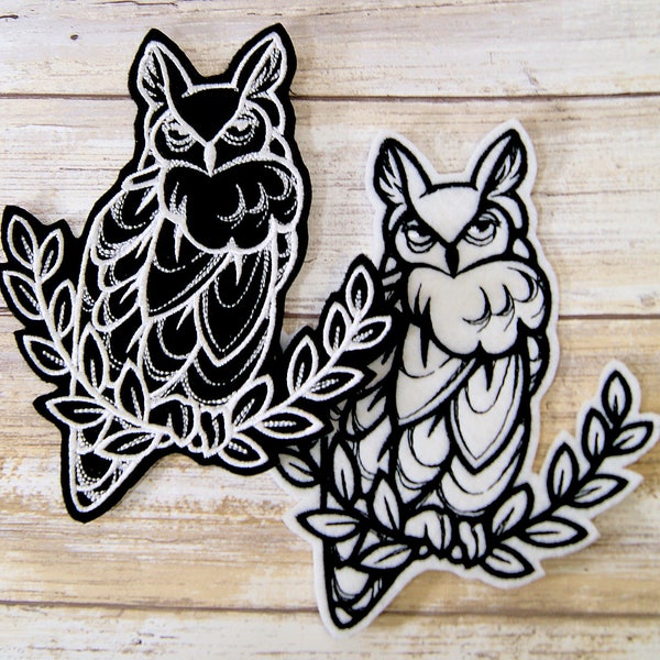Great Horned Owl Mystical Iron On Embroidery Patch MTCoffinz - Choose Size / Color