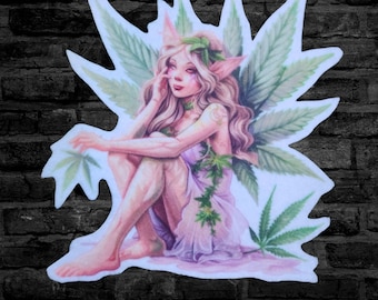 Sample SALE Weed Fairy Patch Cannabis Fae Iron On Fabric Patch Marijuana Wing Fairy Patch  - Ready to Ship LAST ONE