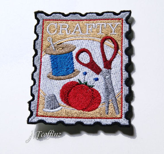 Crafty Stamp Iron on Embroidery Patch Mtcoffinz - Etsy