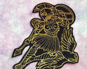 Athena Greek Goddess Iron On Embroidery Patch MTCoffinz - - Choose Size / Color