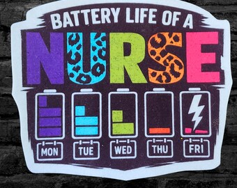 Nurse Battery Iron On Fabric Patch  - Choose Size
