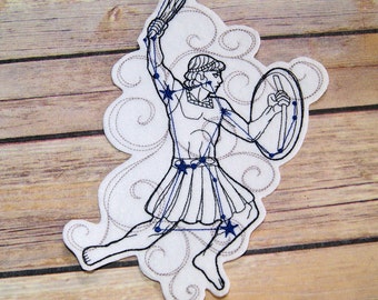 Sample SALE Orion the Hunter Greek God - Stellar Constellation -  Iron On Embroidery Patch Ready to Ship LAST ONE