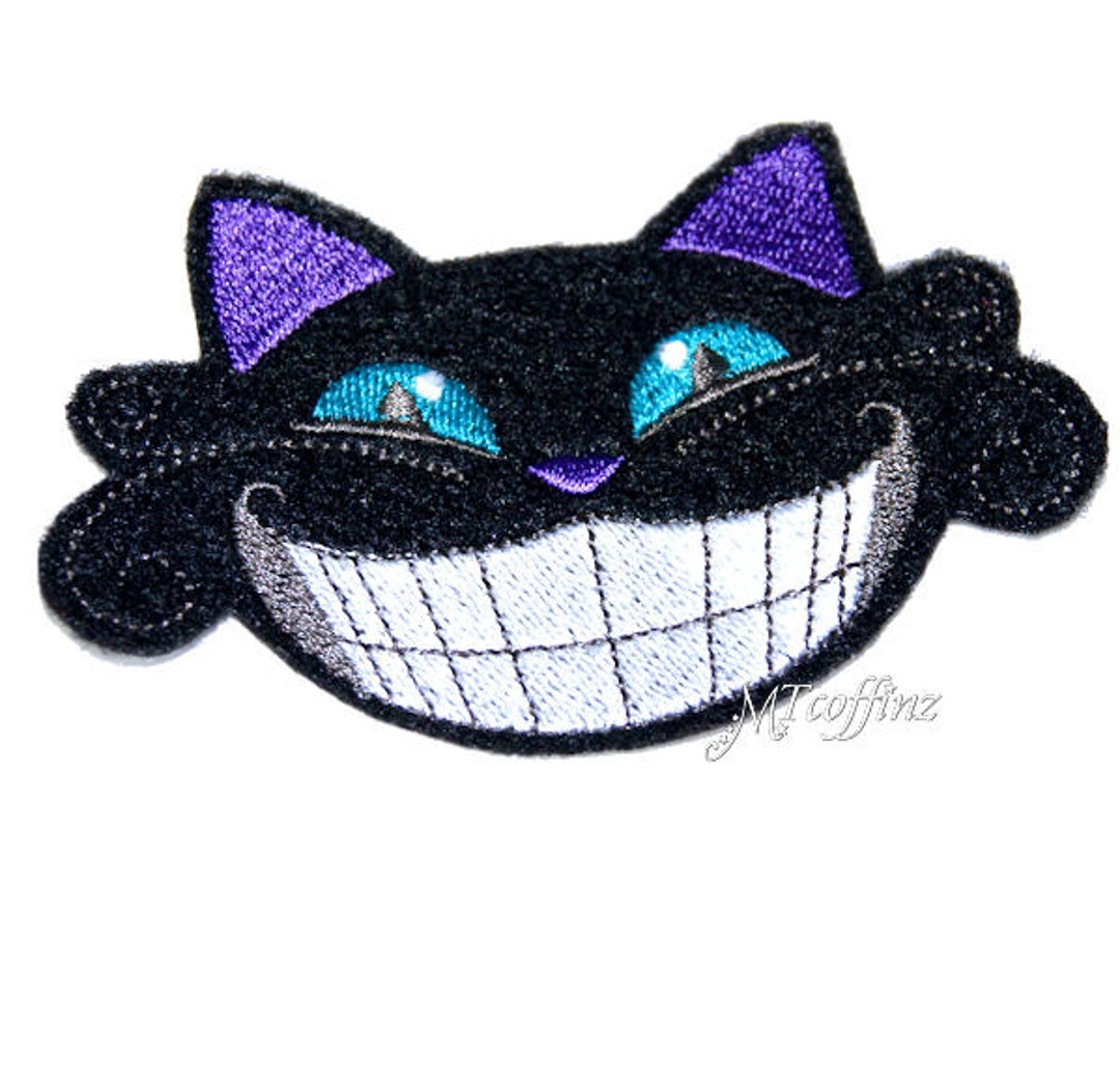 Cheshire Cat Grin Alice in Wonderland Iron on Embroidery