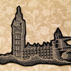 Big Ben Tower London Iron On Embroidery Patch MTCoffinz