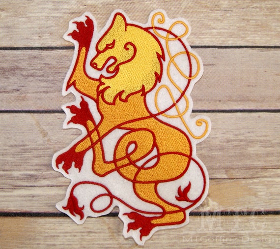 Royal Celtic Knot Lion Iron on Embroidery Patch Mtcoffinz - Etsy