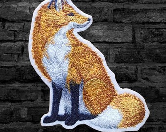 Fox Patch Woodland Copper Fox Patch Giant Back Patch, Battle Fox Patch Woodland Copper Fox Patch Giant Back Patch, Battle