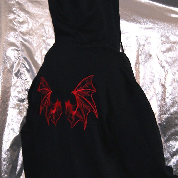 Red Demon Devil Wings Iron on Embroidery Patch Mtcoffinz 