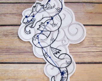 Draco - Stellar Constellation -  Iron On Embroidery Patch MTCoffinz - Choose Size
