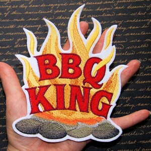 BBQ King Iron On Embroidery Patch MTCoffinz Choose Size / Color image 3