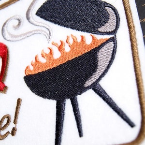 It's BBQ Time Iron On Embroidery Patch MTCoffinz Choose Size / Color image 2