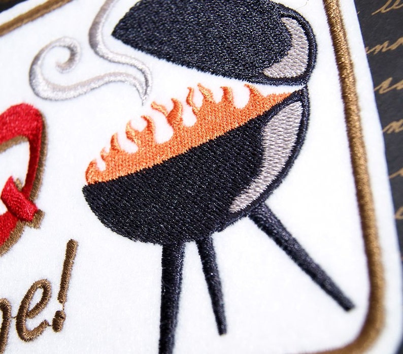 It's BBQ Time Iron On Embroidery Patch MTCoffinz Choose Size / Color image 2