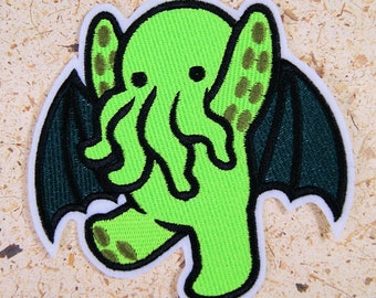 Cthulhu Too Cute Cartoon Iron On Embroidery Patch MTCoffinz - Choose Size