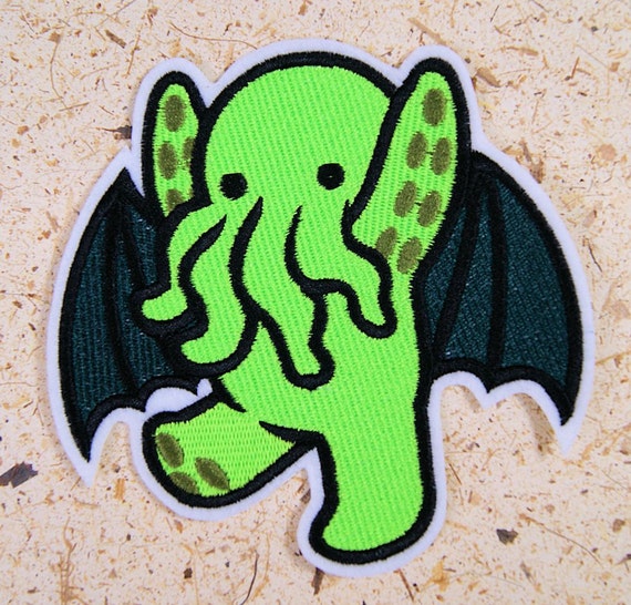 Cthulhu Too Cute Cartoon Iron On Embroidery Patch MTCoffinz - Choose Size