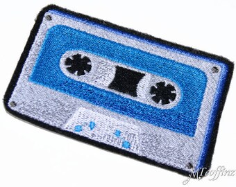 Retro 80s Music Lover Neon Cassette Tape for Jean Jacket Retro Battle Vest Iron On Embroidery Patch MTCoffinz