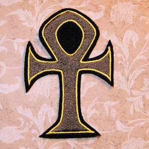 Egyptian Ankh Symbol Iron On Embroidery Patch MTCoffinz - - Choose Size