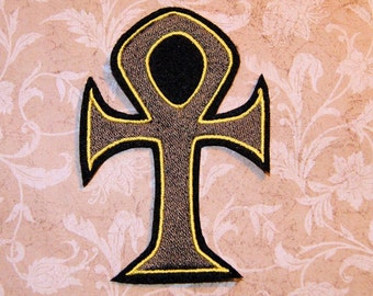 Egyptian Ankh Symbol Iron On Embroidery Patch MTCoffinz - - Choose Size