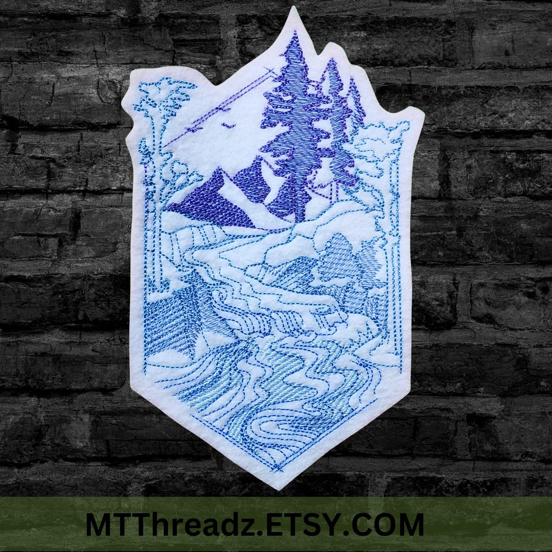 Wild Mountain Patch Raging River Camping Hiking Patch Iron on ...