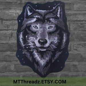 Grey Wolf Patch Wolf Iron On Embroidery Patch - Choose Size