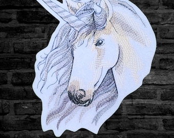 Unicorn Patch Majestic Fantasy Unicorn Embroidered Patch Magical Unicorn Patch Iron On Embroidery Patch  - Choose Size