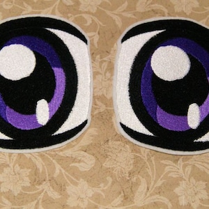Anime Eyes Patch Cartoon Eye Patch Purple Plushie Eye Embroidery Patch Iron On Eye Embroidery Patch  Plushie Eyes Embroidery