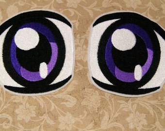 Anime Eyes Patch Cartoon Eye Patch Purple Plushie Eye Embroidery Patch Iron On Eye Embroidery Patch  Plushie Eyes Embroidery