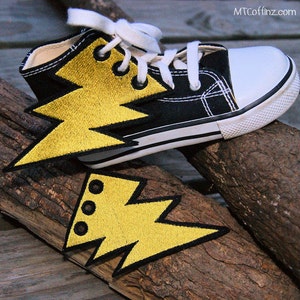 Super Hero Lightning Bolt - Embroidered Shoe Wings - MTCoffinz